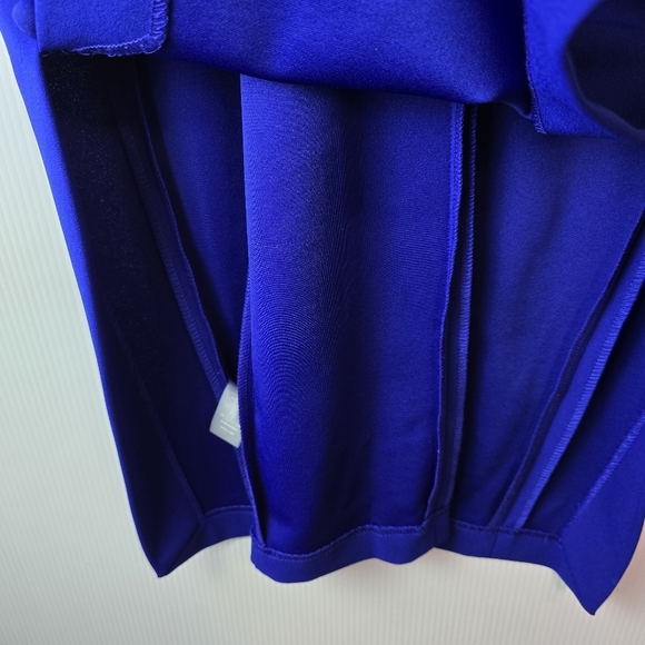 Calvin Klein Sheath Midi Dress Button-Trim Details Side-Slit Cobalt Blue Sz 8 - Picture 14 of 16